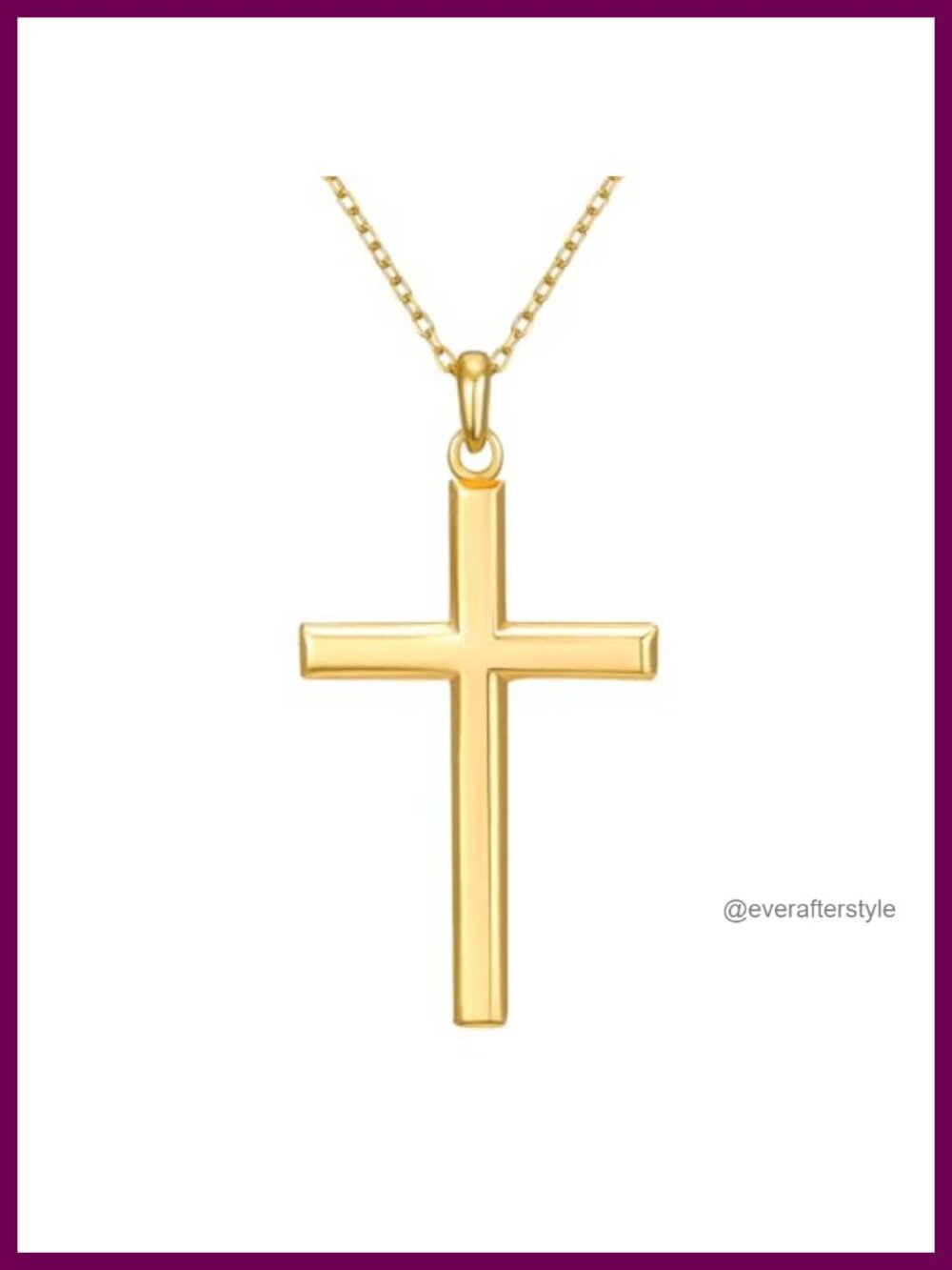 Sterling Silver Cross Necklace 18K Gold Plated Women Detachable Pendant